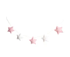 aerkesd Nordic 5Pcs Cute Stars Hanging Ornaments Banner Bunting Party Kid Bed Room Decor-Pink+White