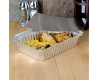 ALUMINIUM FOIL TRAY WITH LID [108 PACK] 22x16x5cm Disposable Food Container Tray