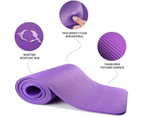 Purple All-Purpose 1/2-Inch Exercise Yoga Mat  Extra Thick High Density with Carrying Strap