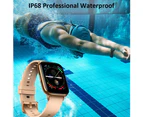 Gold Smart Watch Fitness Tracker  with  Heart Rate Blood Oxygen Monitor Sleep Quality  IP68 Waterproof