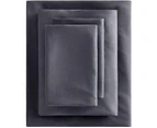 Grey 1000TC Ultra Soft Sheet Set 100% Soft Microfiber  Fitted Sheet & Flat Sheet  2 Pillowcases