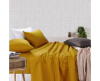 Amsons Royale Cotton Sheet Set - Fitted Flat Sheet With Pillowcases - Mustard