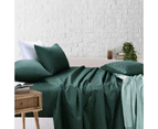 Amsons Royale Cotton Sheet Set - Fitted Flat Sheet With Pillowcases - Sage