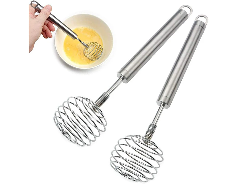 Stainless Steel Whisk, Manual Cake Whisk Whisk Small Mixer, Whisk for Mixing Eggs Flour Cream Butter and Mashed Potatoes 2 Pcs
