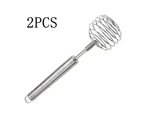Stainless Steel Whisk, Manual Cake Whisk Whisk Small Mixer, Whisk for Mixing Eggs Flour Cream Butter and Mashed Potatoes 2 Pcs