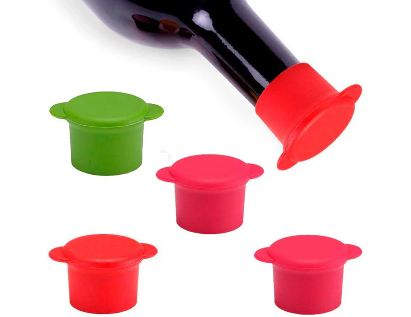Kitchenware Bottle Caps Reusable and Unbreakable Sealer Covers-Silicone Stoppers to Keep Wine or Beer Fresh for Days with Air Tight Seal-Set of 5