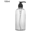 Sunshine Empty Refill Bottle Durable Large Capacity High Quality Plastic Practical Pump Bottle for Home-Transparent 100ML