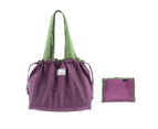 Sunshine Drawstring Anti-slid Handle Shopping Bag Oxford Cloth Practical Large Capacity Shoulder Bag for Daily Use-Black S