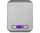 Silver Digital Kitchen Scale Multifunction Food Scale 22 lb 10 kg Stainless Steel Batteries Included
