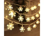 Christmas String Light Creative Shape Non-Glaring Wide Application Decorative Plastic Xmas Snowflake Style LED String Lights Decor-White 10M