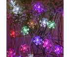 Christmas String Light Creative Shape Non-Glaring Wide Application Decorative Plastic Xmas Snowflake Style LED String Lights Decor-Multicolor 10M