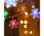 Christmas String Light Creative Shape Non-Glaring Wide Application Decorative Plastic Xmas Snowflake Style LED String Lights Decor-Warm White 10M