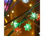 Christmas String Light Creative Shape Non-Glaring Wide Application Decorative Plastic Xmas Snowflake Style LED String Lights Decor-Multicolor 10M