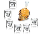 Skull Shot Glasses Set, 350ml Skull Wine Bottles 6 Skull Glasses