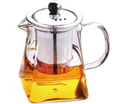 Teapot, clear glass with stainless steel insert, heat resistant, borosilicate glass - 750 ml