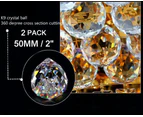 Clear Large Glass Crystal Ball Prism Decorative Ball for Chandelier Window Suncatcher Rainbow Maker Pack of 2