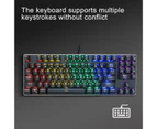Bluebird Z56 Mechanical Keyboard 89 Keys Mix Backlight English Anti-ghosting Wired Gaming Keyboard for PC - Tawny Axle