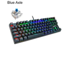 Bluebird ZUOYA X51 Mechanical Keyboard 87 Keys RGB Backlight English Anti-ghosting Wired Gaming Keyboard for PC - Blue Axle