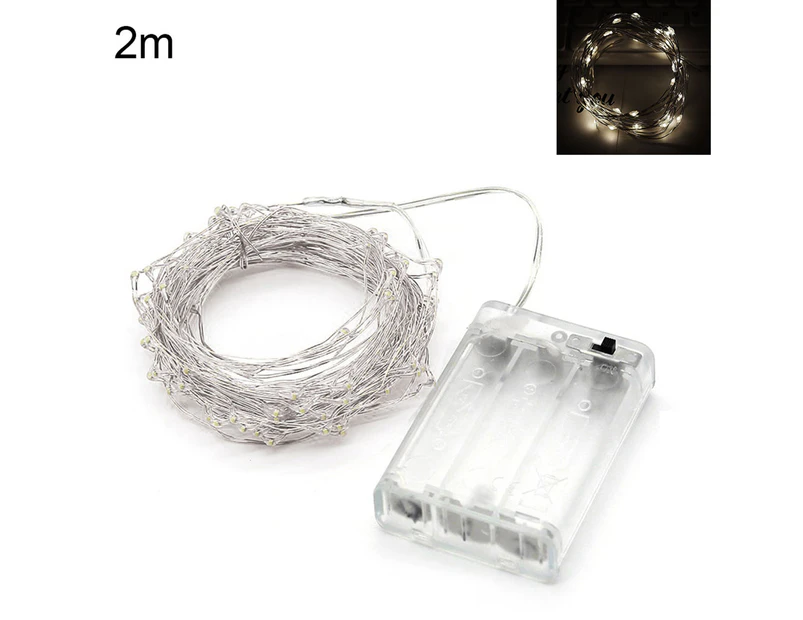 Sunshine 2/5/10m Starry String Light Bright Flexible Copper Wire Starry String Fairy Light for Wedding-White 2M