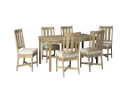 Outdoor Dakota Outdoor Timber 6 Seater Dining Table And Chairs Furniture Setting - Outdoor Dining Settings