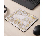 Bluebird Mouse Pad Soft Rubber Non-slip Gold-edged Marble Pattern Computer Mouse Table Mat for Gaming