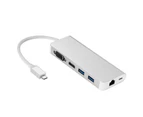 Bluebird Hub Adapter Convenient Wide Compatibility Mental 6 Ports USB Hub Converter for MacBook - Grey