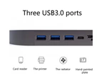 Bluebird Docking Station 11-in-1 HD-compatible Portable Type-C to USB3.0 HDMI-compatible RJ45 USB Splitter Hub for Laptop - Black