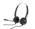 Bluebird H500D 2.5mm/Dual 3.5mm/RJ9/USB Call Center Headset Noise Cancelling Headphone - Black Dual 3.5mm Plug