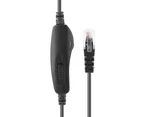 Bluebird H500D 2.5mm/Dual 3.5mm/RJ9/USB Call Center Headset Noise Cancelling Headphone - Black 2.5mm Plug