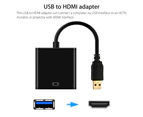 Bluebird Plugable Compatible HDMI-compatible Display Video Graphics Adapter Converter USB 3.0 Cable - Black