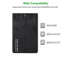 Bluebird Portable 2.5inch SATA USB 3.0 5Gbps Hard Disk Drive Container External Enclosure - Black