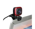 Bluebird 480P Webcam USB Video Recording Camera with Built-in Mic for Laptop Desktop PC - Black+Red