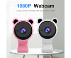 Bluebird Computer Webcam Lovely Cartoon Design ABS High Clarity 1080P Digital Camera for Live Stream - White Basic Style