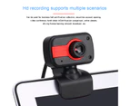 Bluebird Mini High Clarity 1080P Rotatable PC Computer Webcam Camera with Microphone for Live Broadcast - Red Black