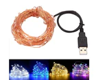 Sunshine 5/10m Waterproof USB LED Copper Wire Fairy String Lights Garland Decoration-Pink 5m 50LEDs
