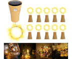 10pcs Led Wine Cork String Lights - 1m 10 Lights Warm White