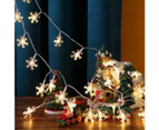 2PCS-snowflake light string-Snowflake Christmas Fairy Lights 6 meters 40 lights-warm white