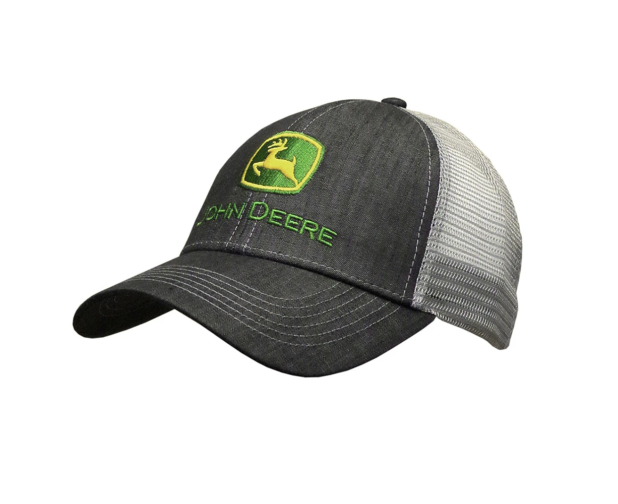 John Deere Men/Unisex One Size 100% Cotton Twill/Trucker Mesh Cap/Hat Charcoal