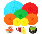 Pack Of 7 Silicone Covers, Different Size Food Lids, Reusable Microwave Heat Resistant Lids