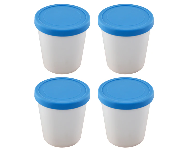 Mini Tubs Set of 4, Tight-Fitting Silicone Lid, Easy Stacking Reusable Ice Cream Container