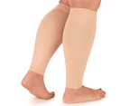 Plus Size Calf Sleeve Sport Cycling Running Gym Compression Support Calf Sleeve-XL-Nude