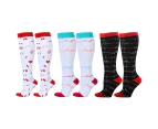 3 Pairs of Knee-Length Printed Compression Socks S-Style 1