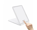 Touch Screen Makeup Mirror with 10X Magnifying Round Mirror USB Rechargeable Cosmetic Mirror Portable Make Up Mirrors-White