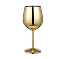 Stainless Steel Stemmed Wine Glasses Shatter Proof Unbreakable Wine Goblet-Gold