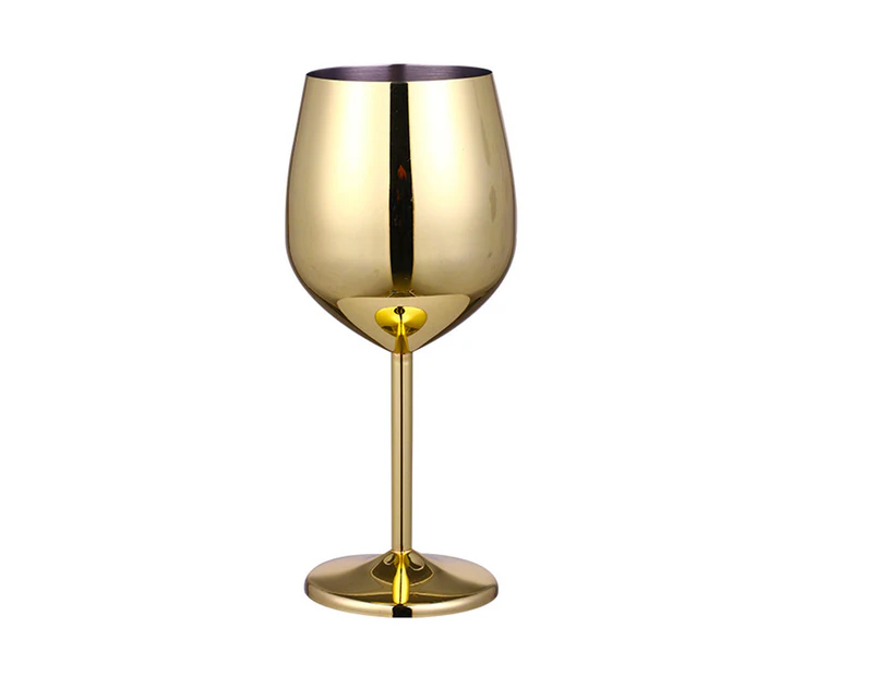 Stainless Steel Stemmed Wine Glasses Shatter Proof Unbreakable Wine Goblet-Gold