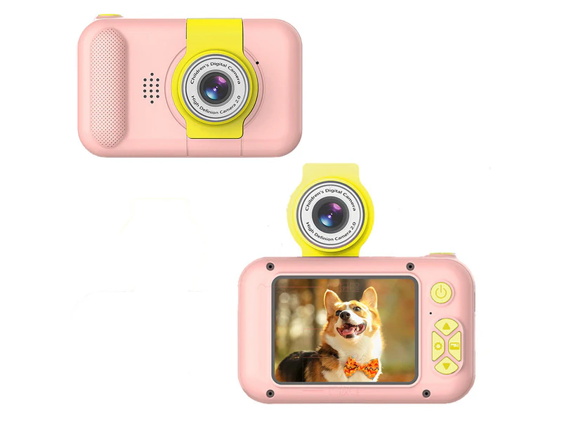 Kids Digital Camera 1080P Selfie Camera Toy with Flip Lens Kids Gift-Pink