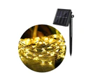 Sunshine String Lights Reusable Two Light Modes Silicone Outdoor Solar String Lights for Garden-Warm White 10M