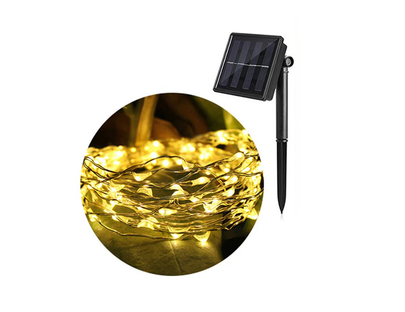 Sunshine String Lights Reusable Two Light Modes Silicone Outdoor Solar String Lights for Garden-Warm White 10M