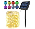 Sunshine String Lights Reusable Two Light Modes Silicone Outdoor Solar String Lights for Garden-Pink 10M