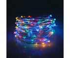 Sunshine String Lights Reusable Two Light Modes Silicone Outdoor Solar String Lights for Garden-Pink 10M